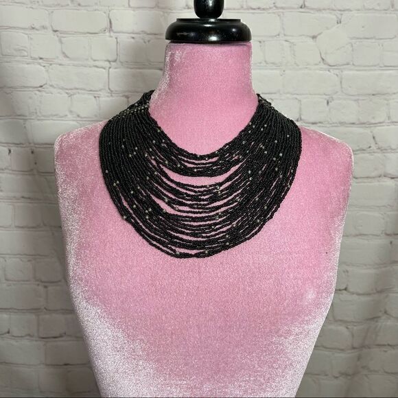 Jewelry - Artisan Handmade Multi Layer Seed Bead Vintage Necklace 90’s
